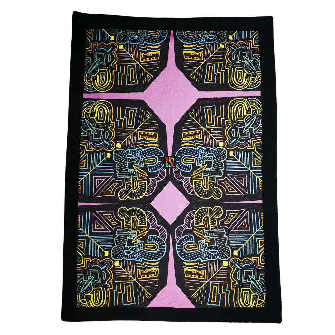 black newborn crib blanket