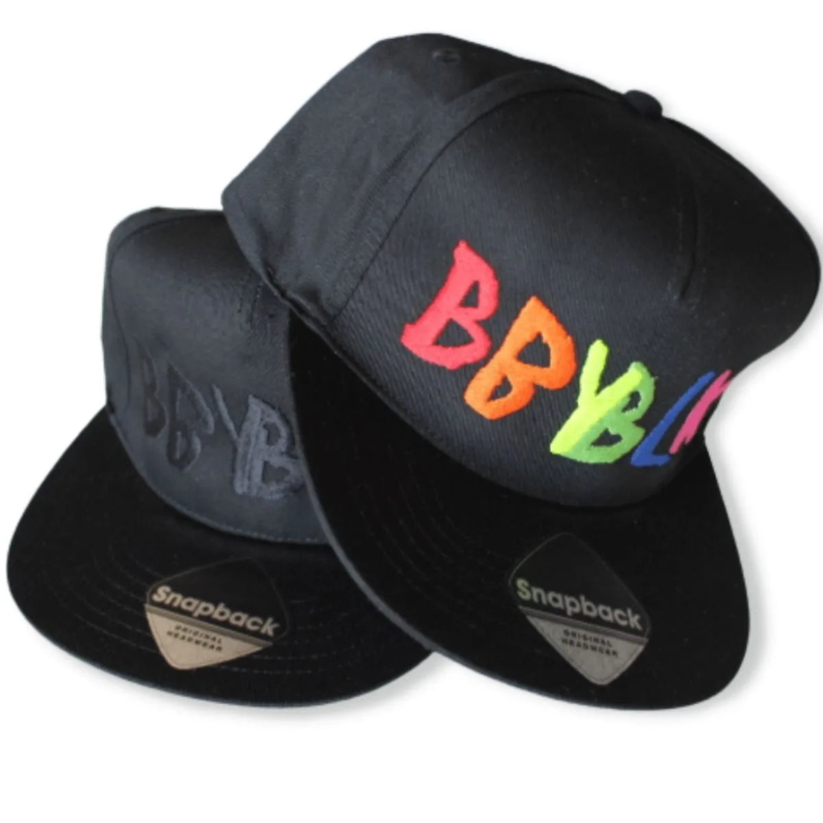 black colourful snapback caps