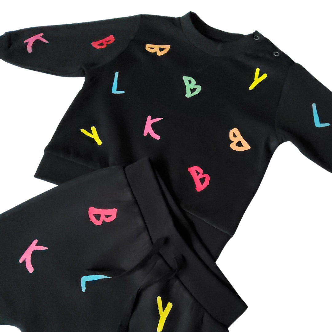 toddler black unisex tracksuit